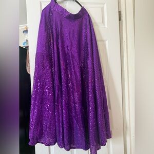 Purple Sequin Midi Skirt